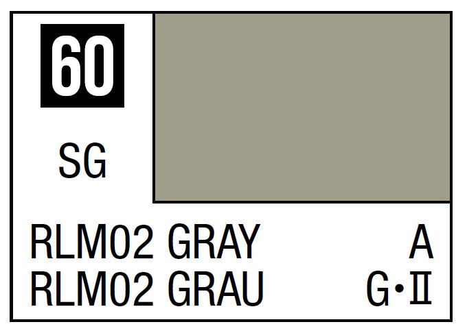 Mr Hobby Mr. Color 60 - RLM02 Gray (Semi-Gloss/Aircraft) | 4973028635171