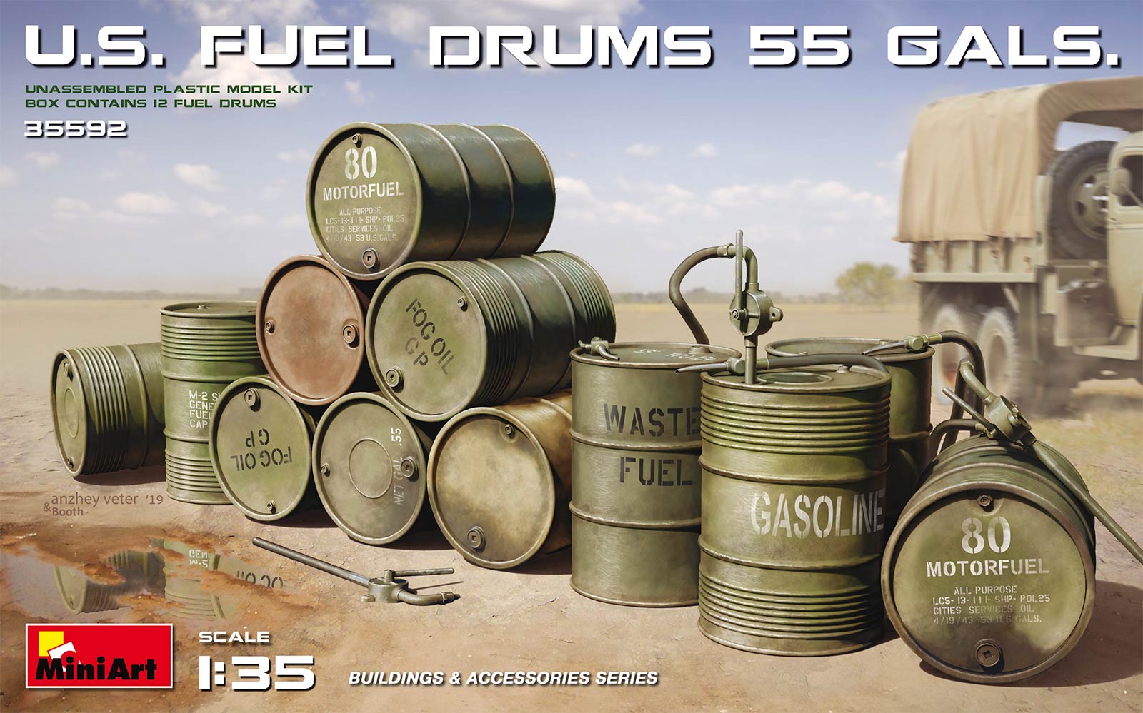 MiniArt 1/35 U.S. Fuel Drums (55 Gals.) | 4820183312464