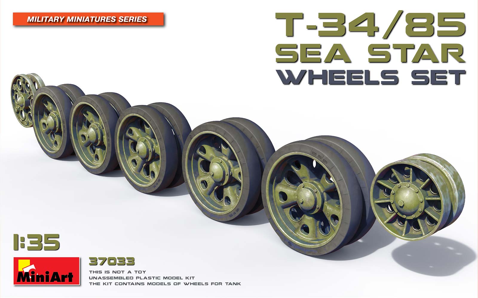 MiniArt 1/35 T-34/85 'Sea Star' Wheels Set | 4820183312495