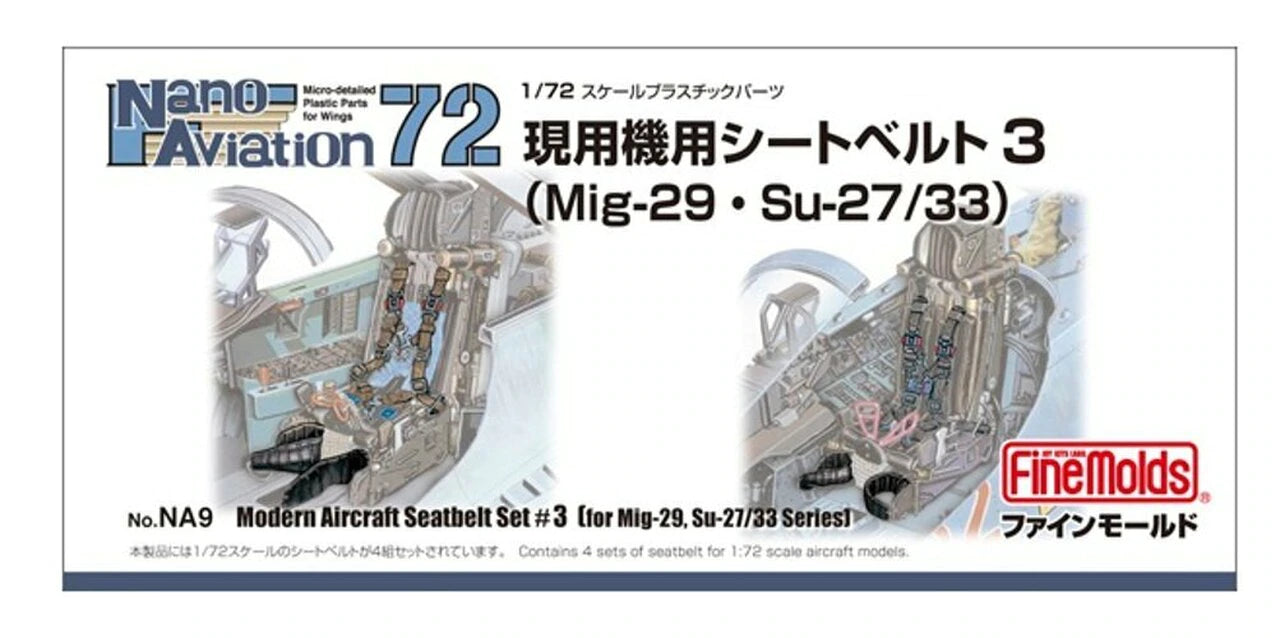 FineMolds 1/72 Modern Aircraft Seatbelt Set #3 (Russian MiG-29 & Su-27/33) | 4536318740094