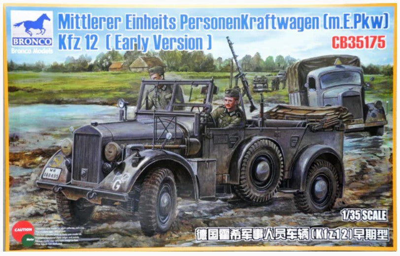 Bronco Models 1/35 Mittlerer Einheits Personenkraftwagen (m.E.Pkw) Kfz 12 (Early Vers) Military Car