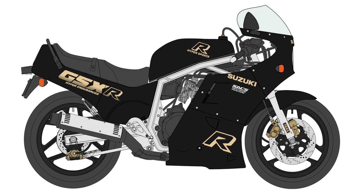 Hasegawa 1/12 SUZUKI GSX-R750(H)(GR71G) BLACK/GOLD COLOR(4967834217492)