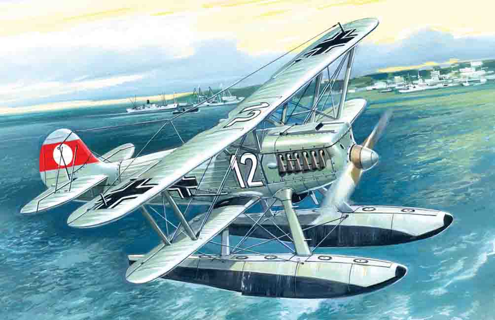 ICM 1/72  Heinkel He 51B-2, German Floatplane Fighter | 4823044401635