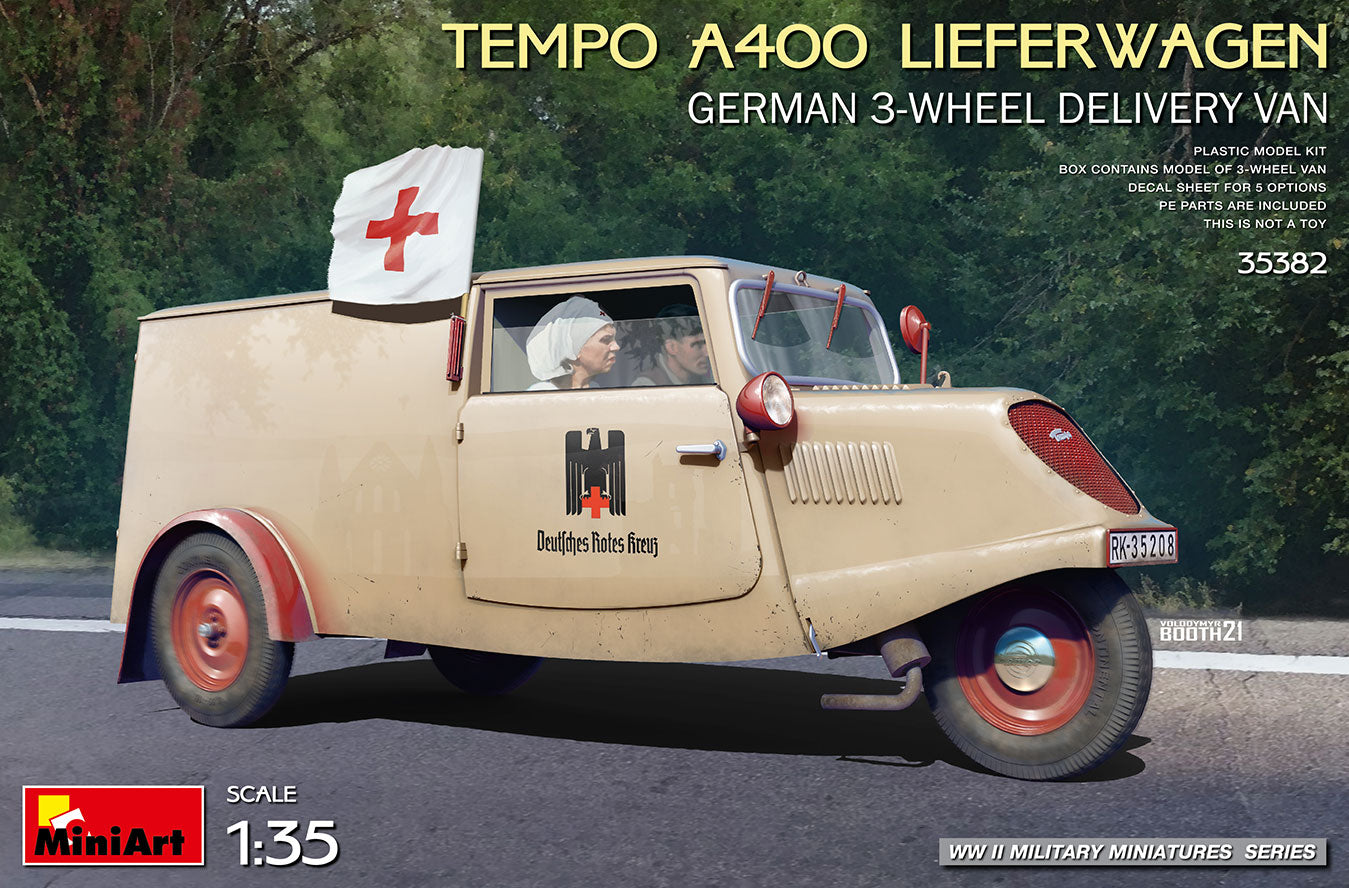 Miniart 1/35 Tempo A400 Lieferwagen. German 3-Wheel Delivery Van | 4820183314383