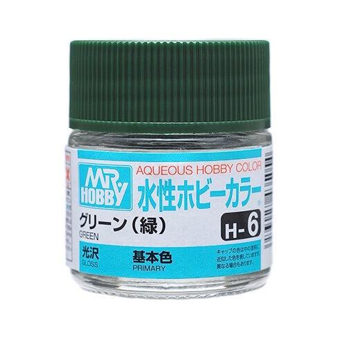 Mr Hobby AQUEOUS HOBBY COLOR - H6 GLOSS GREEN (PRIMARY) | 4973028738377