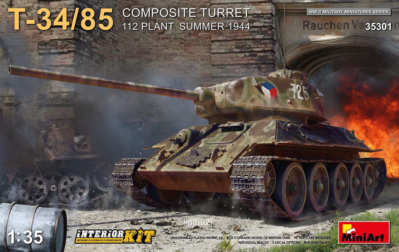 MiniArt 1/35 T-34-85 Composite Turret. 112 Plant. Summer 1944 Interior Kit | 4820183314222
