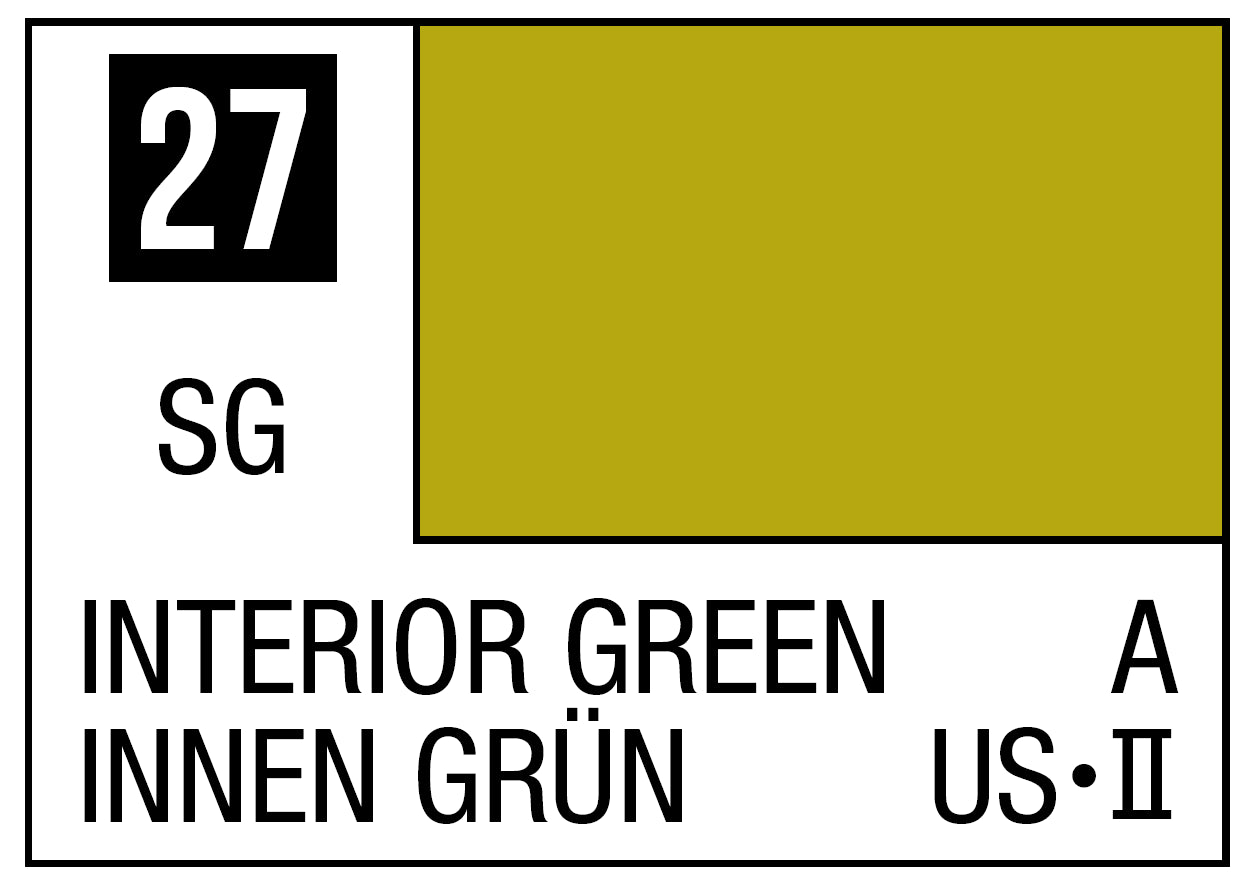 Mr Hobby Mr. Color 27 - Interior Green (Semi-Gloss/Aircraft) | 4973028535853