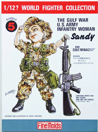 FineMolds 1/12 Gulf War U.S. Infantry Woman & M16A2 Figure Kit | 4536318120056