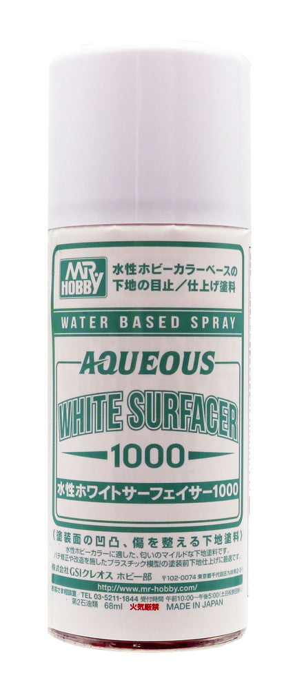 Mr Hobby AQUEOUS WHITE SURFACER 1000 SPRAY | 4973028506037
