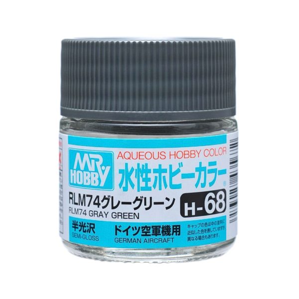 Mr Hobby AQUEOUS HOBBY COLOR - H68 SEMI-GLOSS RLM74 DARK GRAY (GERMAN AIRCRAFT) | 4973028738995
