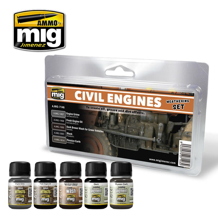 Ammo Mig Civil Engines Weathering Set | 8432074071464
