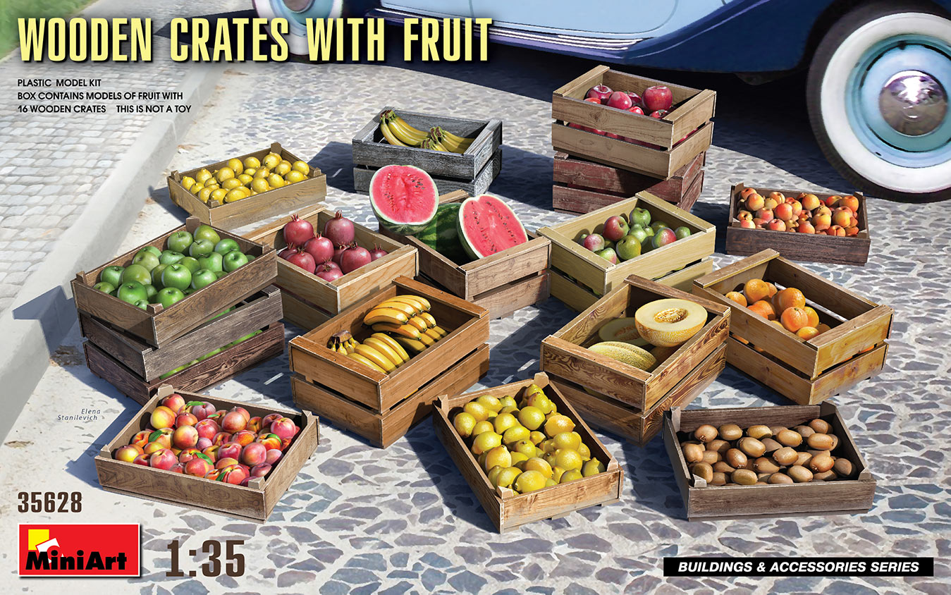 Miniart 1/35 Wooden Crates with Fruit | 4820183314390