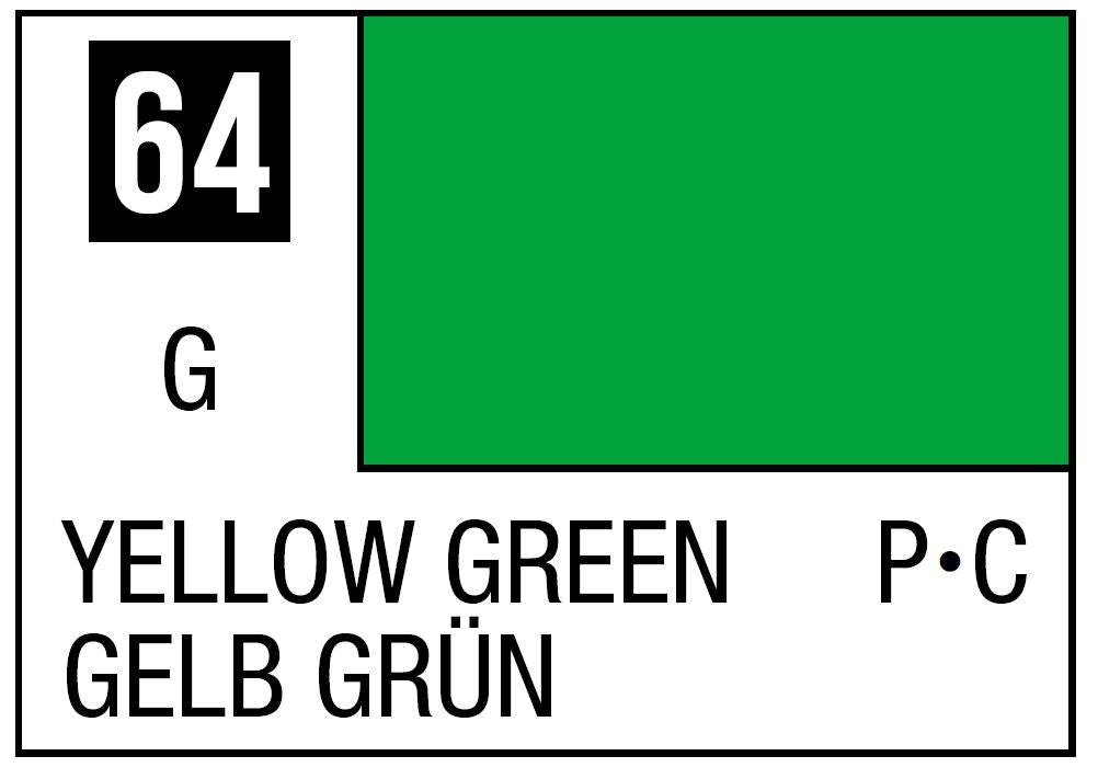 Mr Hobby Mr. Color 64 - Yellow Green (Gloss/Primary Car) | 4973028635218