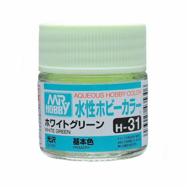 Mr Hobby AQUEOUS HOBBY COLOR - H31 GLOSS WHITE GREEN (PRIMARY)