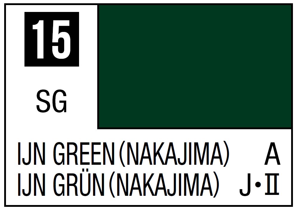 Mr Hobby Mr. Color 15 - IJN Green (Nakajima) (Semi-Gloss/Aircraft) | 4973028535747