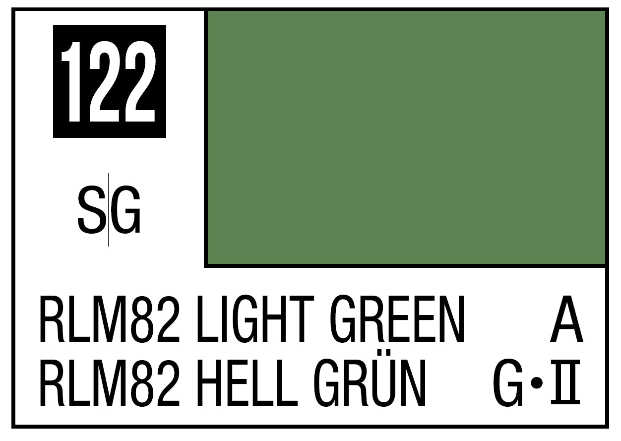 Mr Hobby Mr. Color 122 - RLM82 Light Green (Semi-Gloss/Aircraft) | 4973028717006