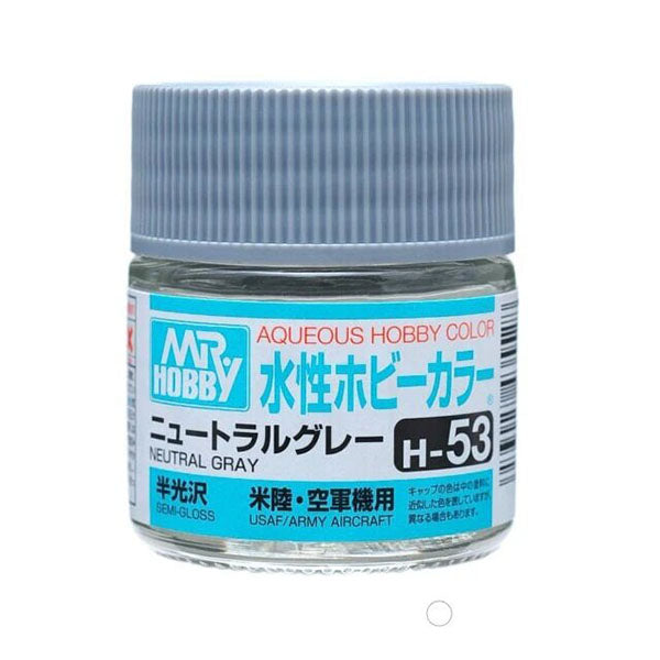 Mr Hobby AQUEOUS HOBBY COLOR - H53 SEMI-GLOSS NEUTRAL GRAY (USAF/ARMY AIRCRAFT) | 4973028738841