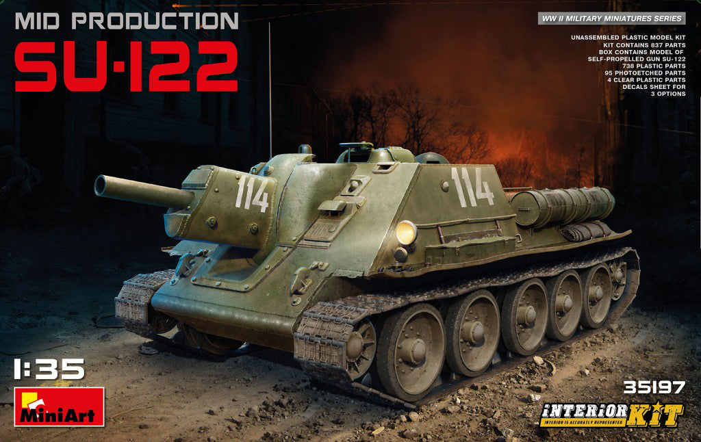 MiniArt 1/35 SU-122 (Mid Production) w/ Interior Kit | 4820183310798