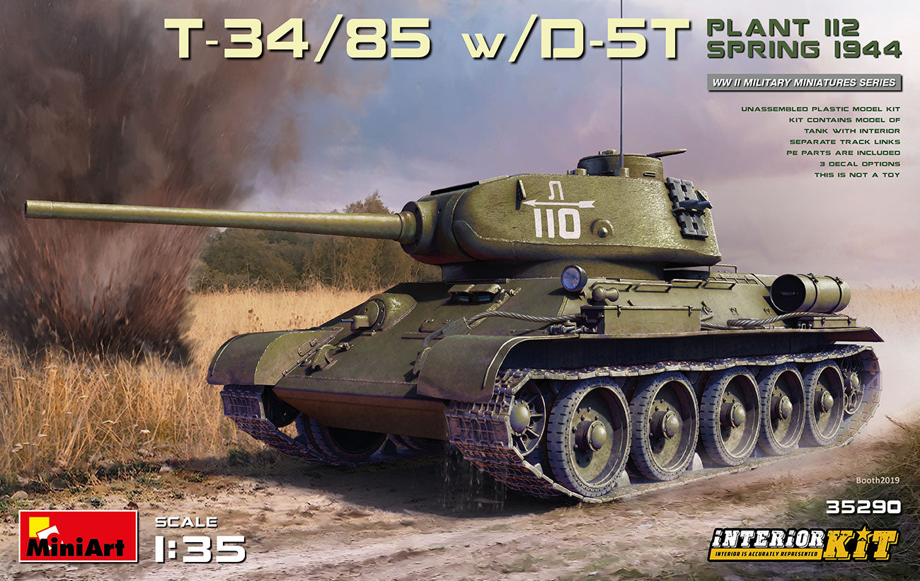 MiniArt 1/35 T-34/85 w/D-5T. PLANT 112. SPRING 1944. INTERIOR KIT | 4820183313171