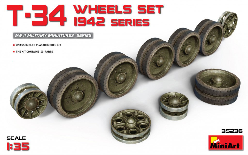 MiniArt T-34 Wheels Set. 1942 Series (1/35) | 4820183310750