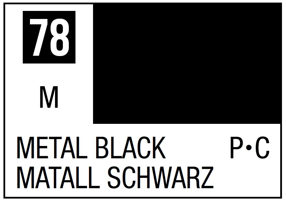 Mr Hobby Mr. Color 78 - Metal Black (Metallic/Primary Car) | 4973028635355