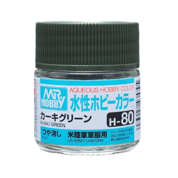 Mr Hobby AQUEOUS HOBBY COLOR - H80 FLAT KHAKI GREEN (US ARMY UNIFORM) | 4973028739114