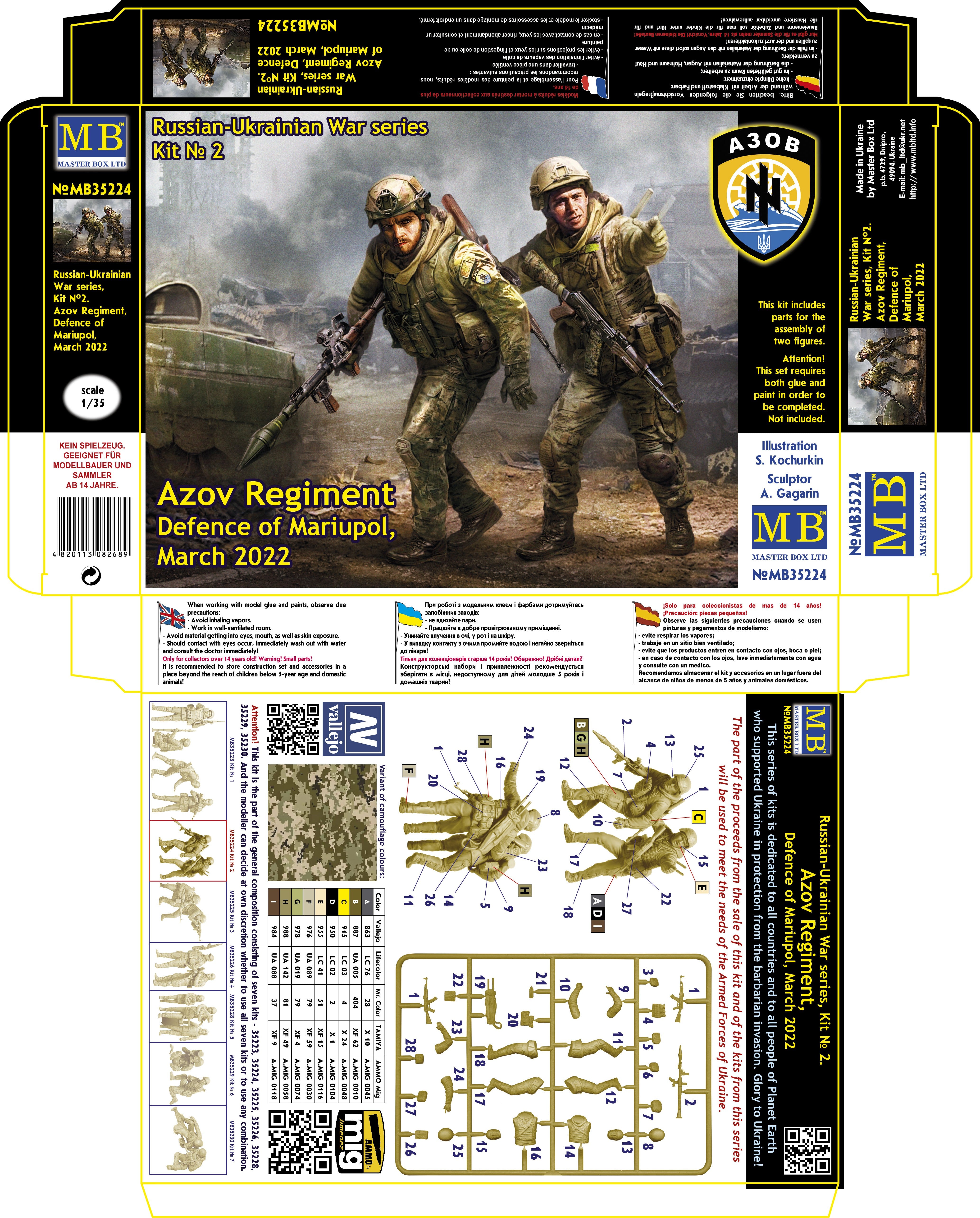 MASTER BOX 1/35 Russian-Ukrainian War series Azov Regiment, Defence of Mariupol, March 2022. Kit No.2