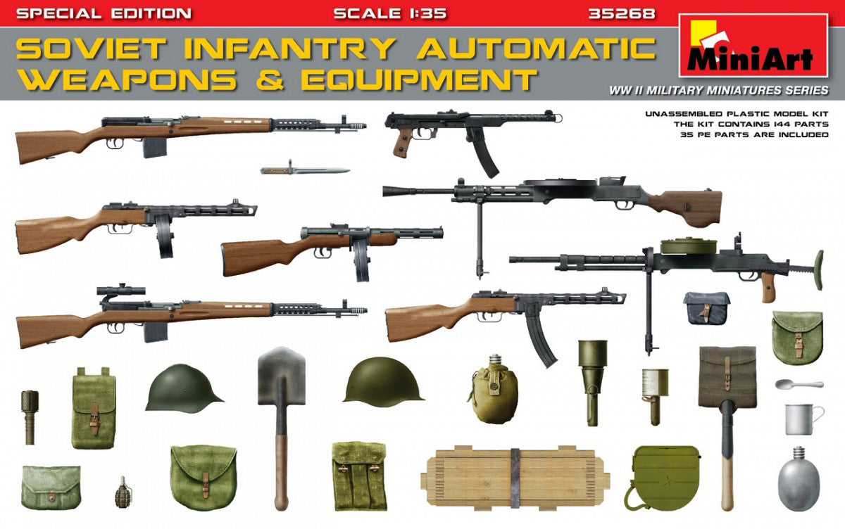 MiniArt 1/35 Soviet Infantry Automatic Weapons & Equipment.Special Edition (PE Parts) | 4820183311368