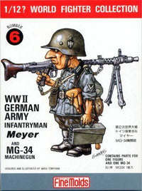 FineMolds 1/12 WWII German Infantry Man & MG34 Figure Kit | 4536318120063