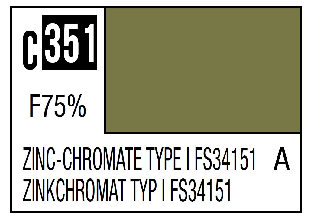 Mr Hobby C351 Zinc-Chromate Type FS34151 [US army/airforce aircraft interior] | 4973028717693