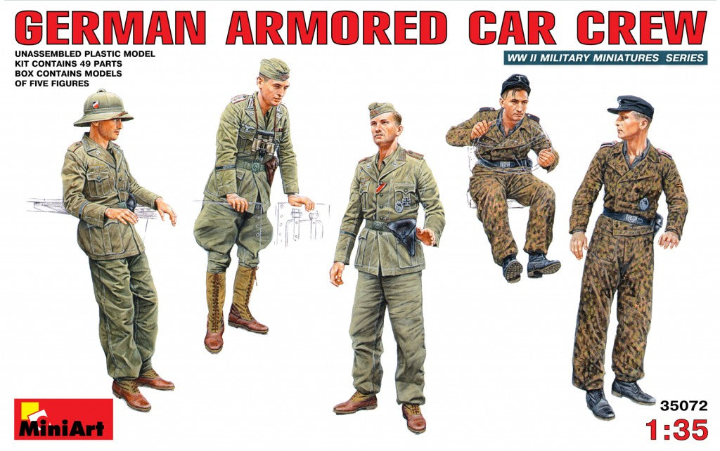MiniArt 1/35 German Armoured Car Crew - UPC 4820041101438 | 4820041101438