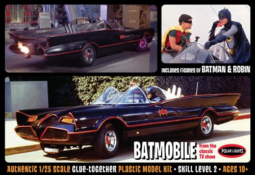 Polar Lights 1966 Batmobile w/ Batman & Robin Figures | 849398003053