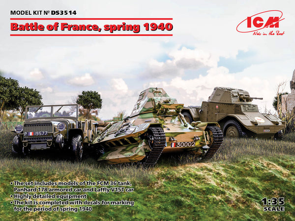 ICM 1/35 Battle Of France, Spring 1940 (Panhard 178 AMD-35, FCM 36, Laffly V15T)
