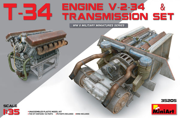 Miniart [35205] 1/35 T-34 Engine(V-2-34) & Transmission Set