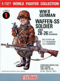 FineMolds 1/12 WWII German Soldier & ZB26 Figure Kit | 4536318120018