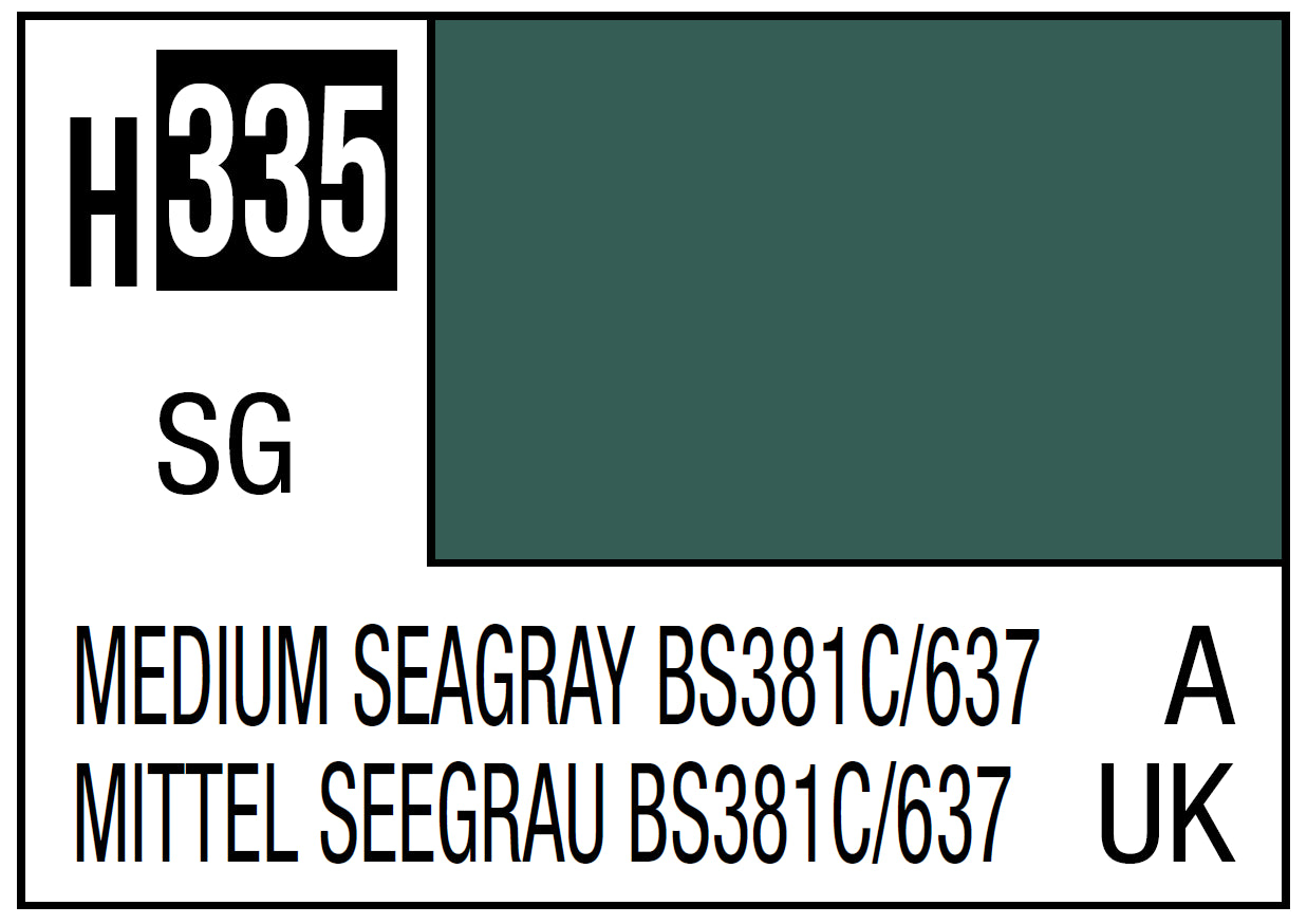 Mr Hobby Mr. Color 335 - Medium Seagray BS381C 637 (Semi-Gloss/Aircraft) | 4973028735215