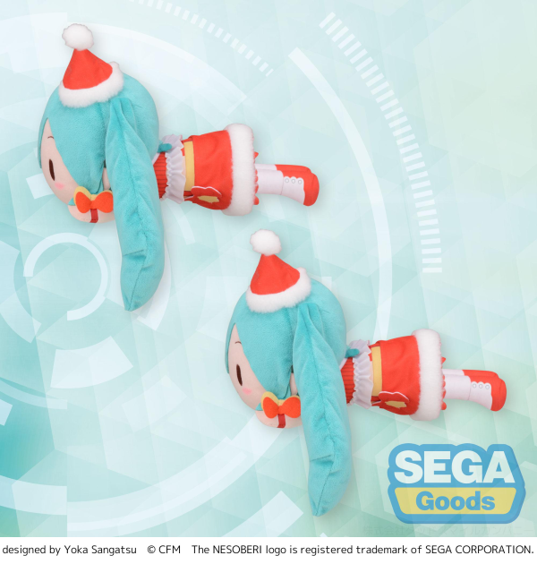 SEGA Fuwapetit NESOBERI (Lay-Down) "Hatsune Miku" Series M Plush "Hatsune Miku" Christmas 2023
