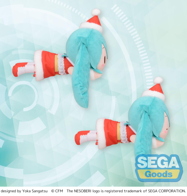 SEGA Fuwapetit NESOBERI (Lay-Down) "Hatsune Miku" Series M Plush "Hatsune Miku" Christmas 2023