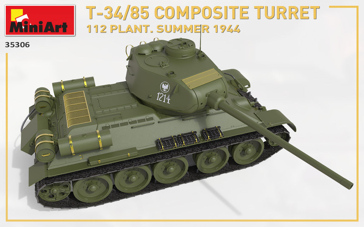 MiniArt 1/35 T-34/85 Composite Turret. 112 Plant. Summer 1944 1/35 Scale | 4820183313461
