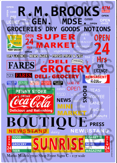 Matho 1/35 Shop Front Signs C