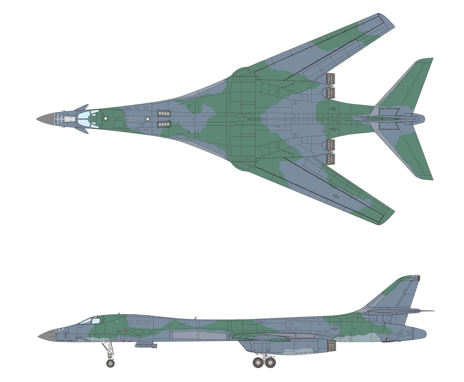 Platz 1/144 U.S. Air Force Bomber B-1B Lancer 337th BS〔Strategic Camouflage Scheme〕