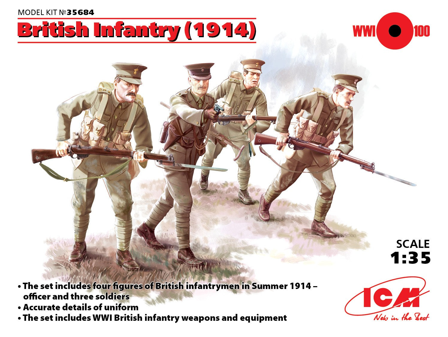 ICM 1/35 British Infantry (1914) (4 figures) | 4823044403363