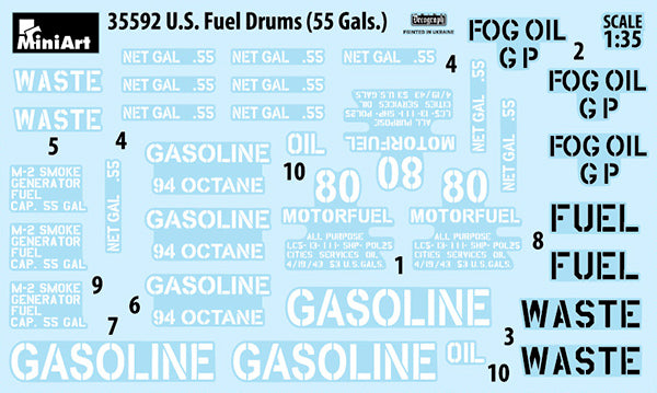 MiniArt 1/35 U.S. Fuel Drums (55 Gals.) | 4820183312464