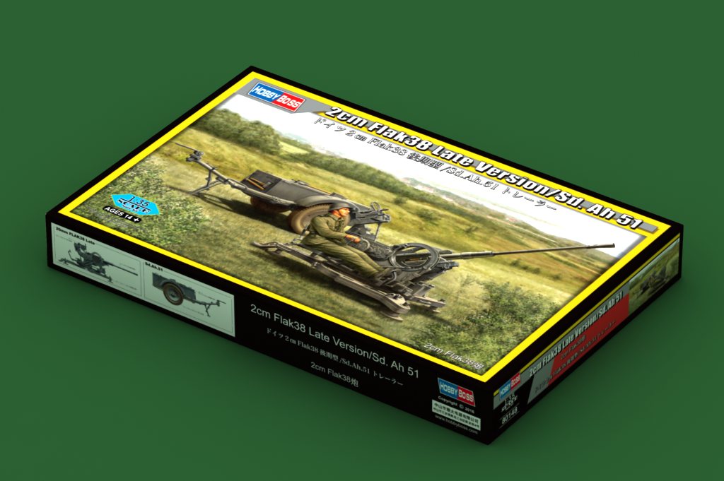 Hobby Boss 1/35 2cm Flak38 Late Version with Sd. Ah 51 | 6939319201485