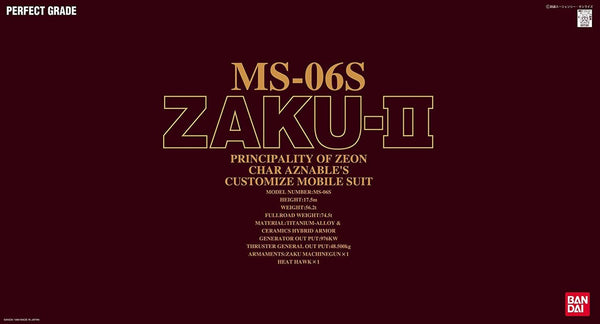Bandai PG 1/60 MS-06S Char's Zaku II "Mobile Suit Gundam"
