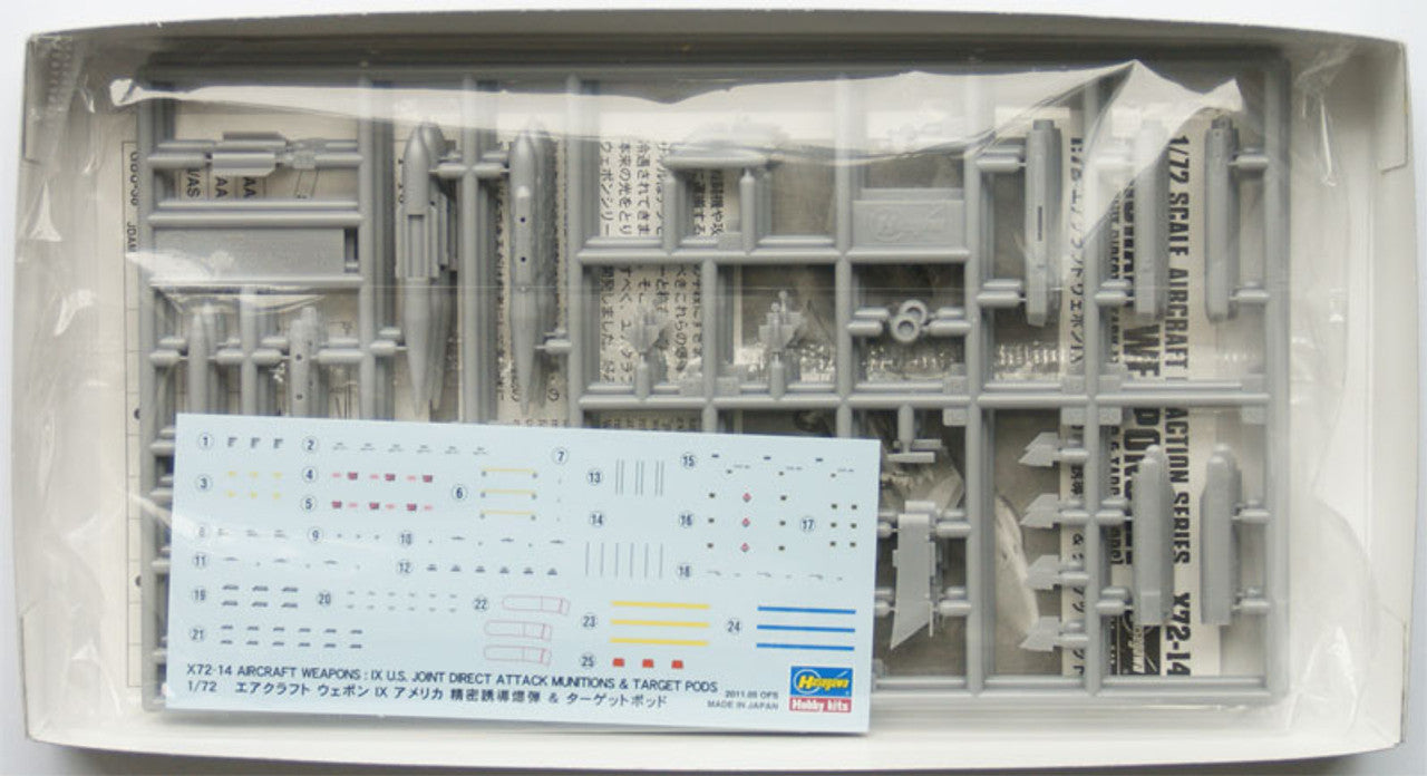 Hasegawa [X72-14] 1:72 AIRCRAFT WEAPONS: IX (U.S. JOINT DIRECT ATTACK MUNITIONS & TARGET PODS)
