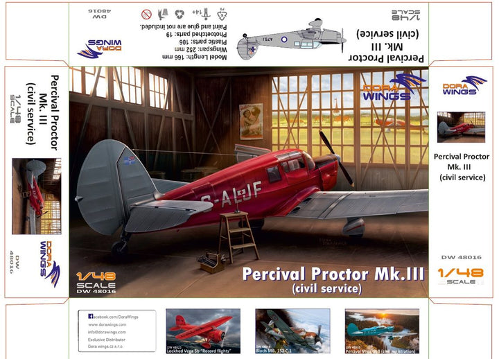 Dora Wings 1/48 Percival Proctor Mk.III (civil registration) | 4820237050328