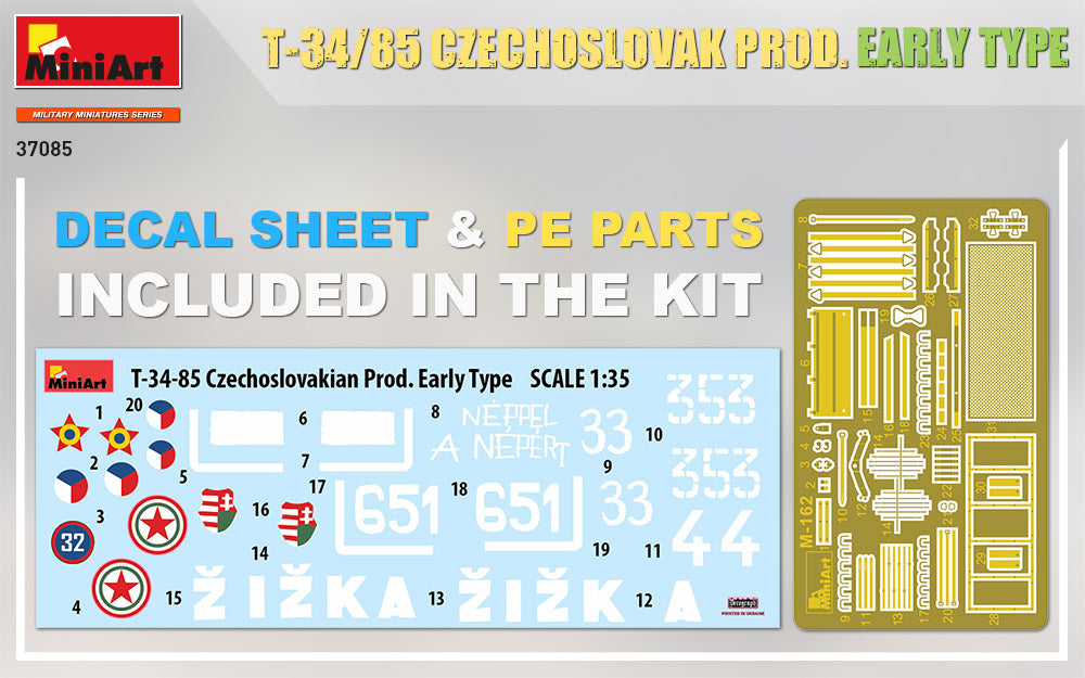 MiniArt 1/35 T-34-85 Czechoslovak Prod. Early Type Tank | 4820183313492