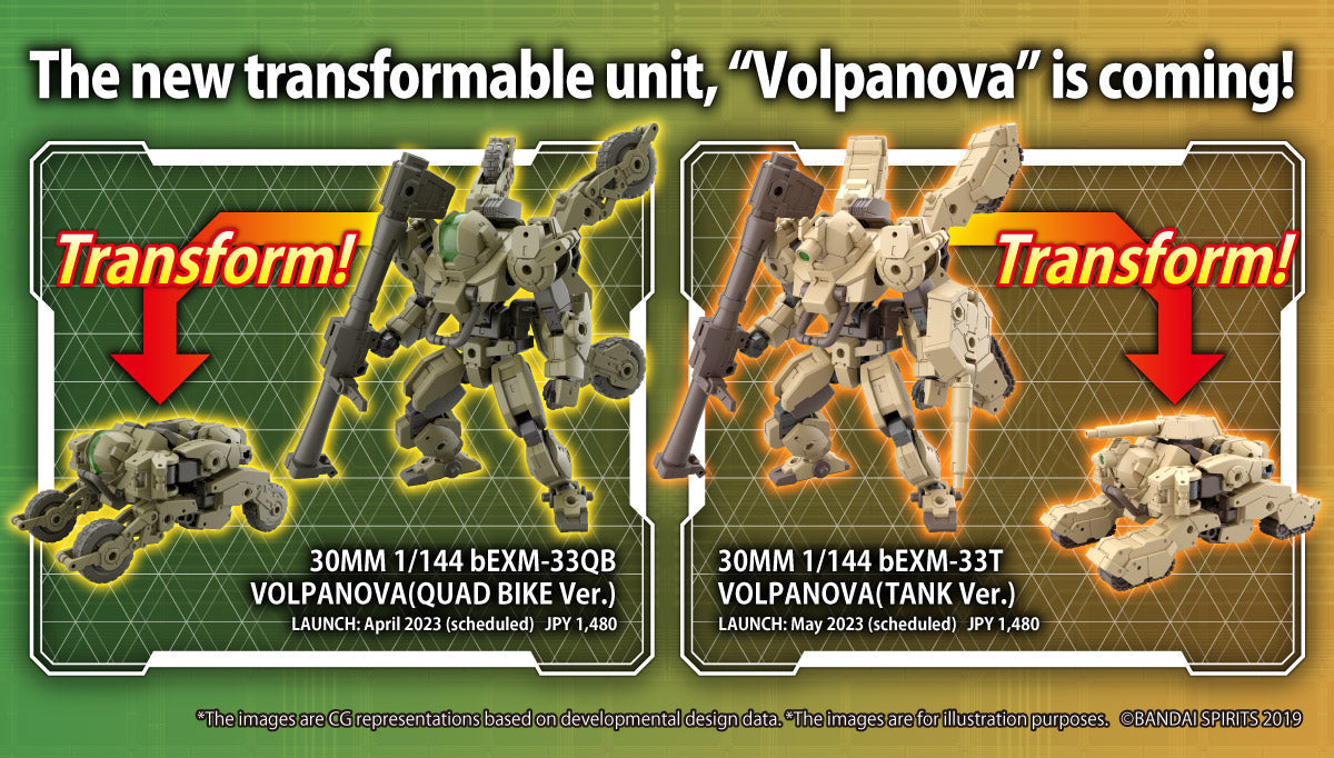 BANDAI Hobby 30MM 1/144 bEXM-33T  VOLPANOVA(TANK Ver.)