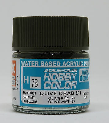 Mr Hobby AQUEOUS HOBBY COLOR - H78 SEMI-GLOSS OLIVE DRAB(1) (US ARMY TANK) | 4973028739091